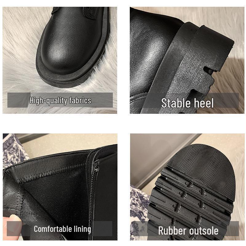 Autumn  New Style Women's Knight Boots In Large Sizes, Thick Bottom, Strap High Boots - Available In Sizes 35-43