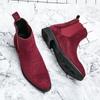 Fashion Suede Leather Men's Chelsea Boots Comfy Male Ankle Boots Formal Dress Business Botas Leisure Walking Shoes Slip on Casual Shoes