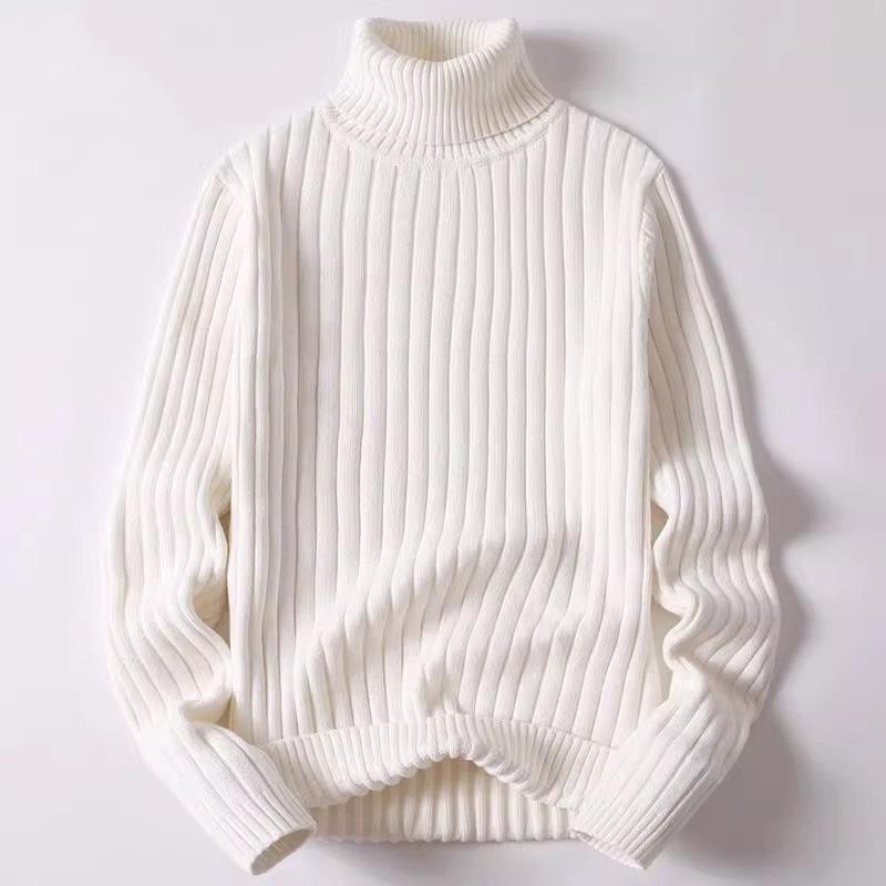 Sweater Men's Autumn and Winter Casual Turtleneck  Solid Color Loose Pullover Long-sleeved Fashion Top