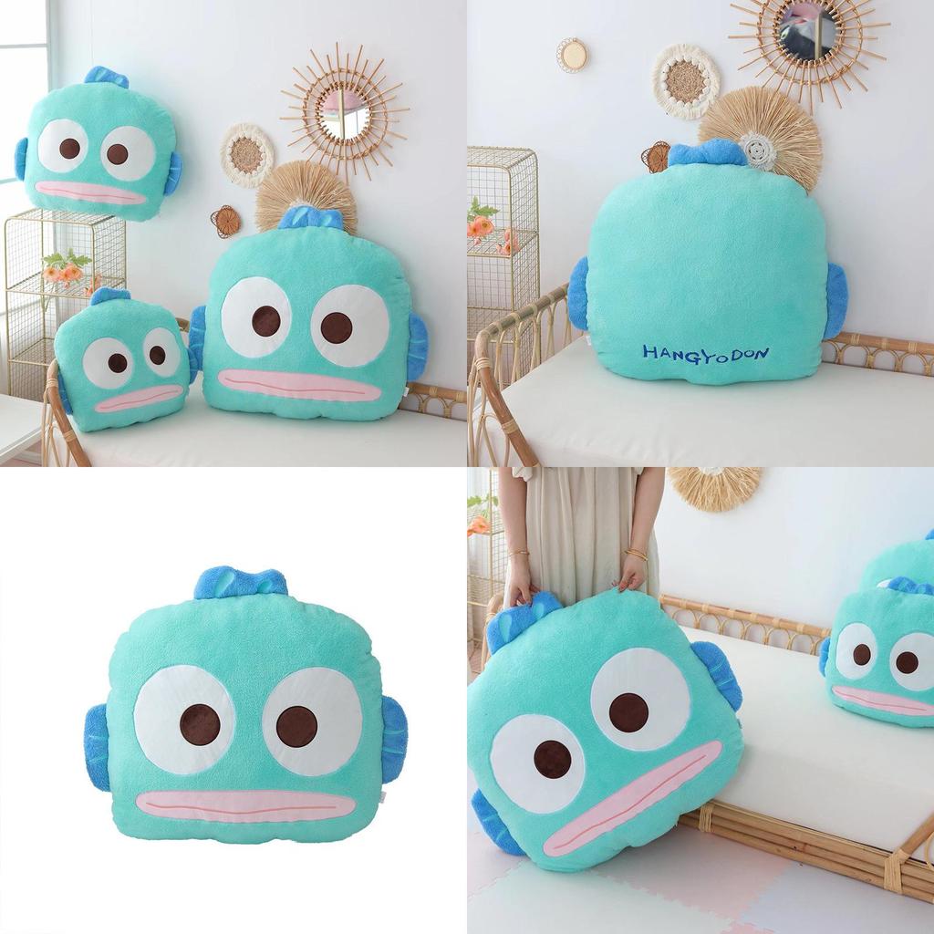 Cuscino Peluche Sanrio Hangyodon con Design Ricamato per Arredo Salotto e Camera da Letto
