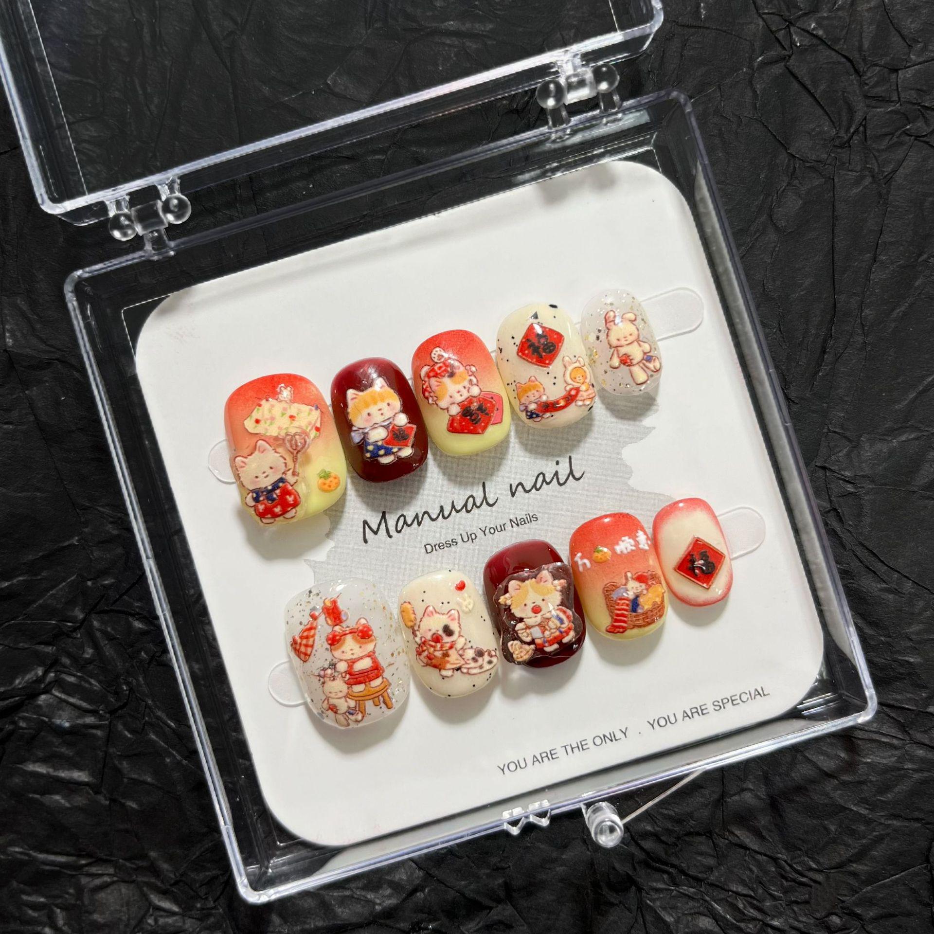 New Year Style: Cute Handmade Cartoon Girl Nail Art Stickers A676 Cartoon Girl C