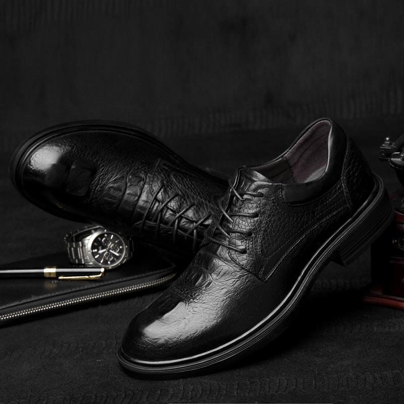 FashionGenuine Leather Man Casual Shoes High Quality Dress Formal Shoes Business Oxford Men's Shoes Crocodile Pattern Big Size 37-48 49