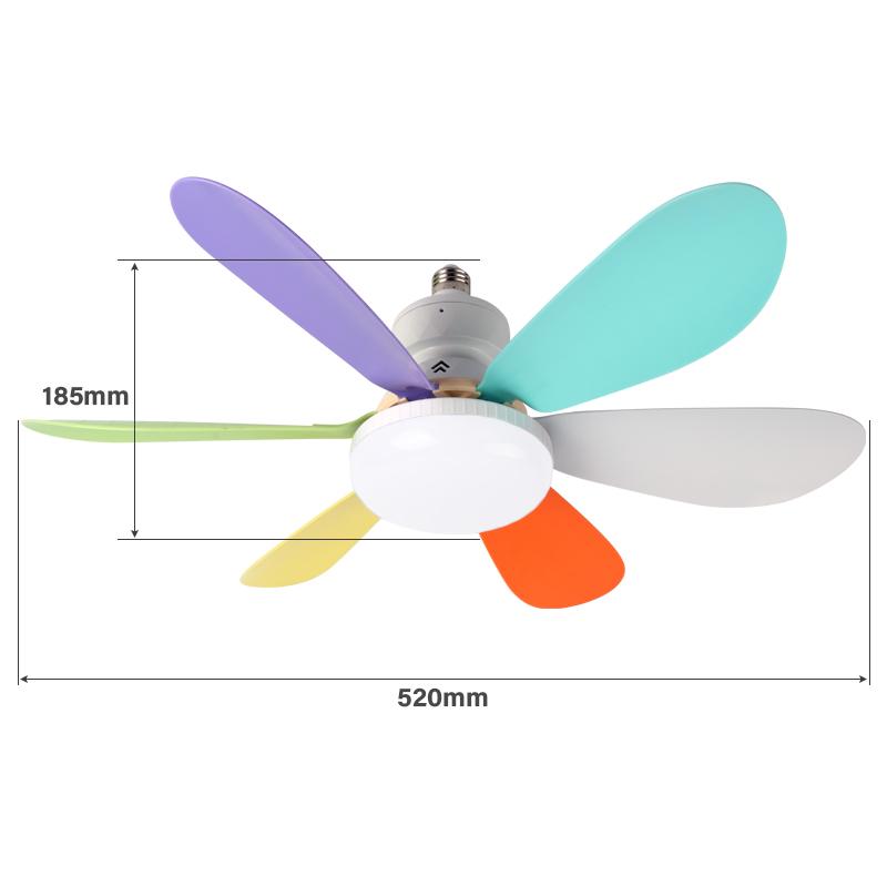 LED 40W ceiling fan light E27 with remote control for dimming, suitable for living room, study, household use, 85-265V bulb