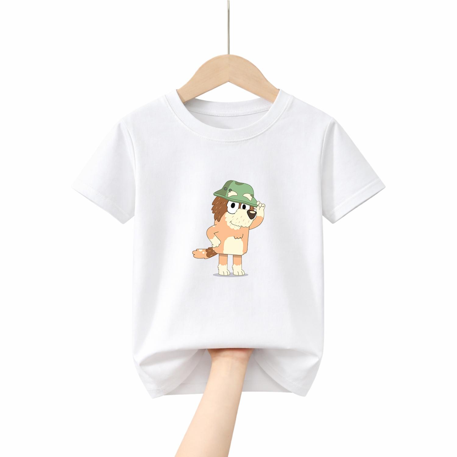

2026 New Bluey Graphic Tee for Kids 100 Percent Cotton Soft Loose Fit Tshirt Boys Girls Casual Daily Wear 100