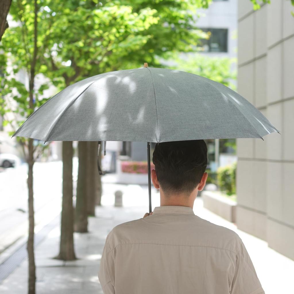 Made In Organic Cotton Folding Umbrella for All Weather Light 8 Light Over UV Over Heat Chambray Shade by Komiya Shoten Japan, Conditions, 2-way