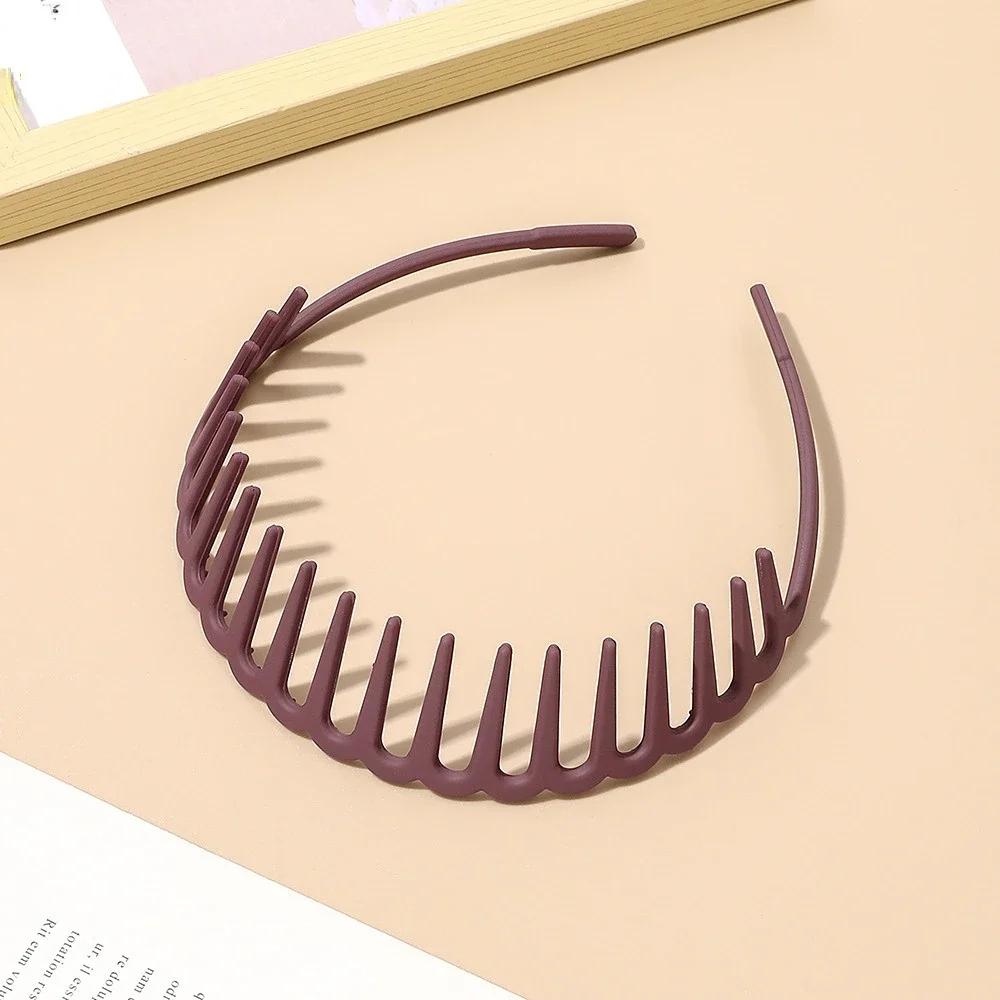 Korean Style Minimalist Women's Headband Hair Accessories Solid Color Versatile with Teeth and Anti Slip Bangs Broken Hair Band