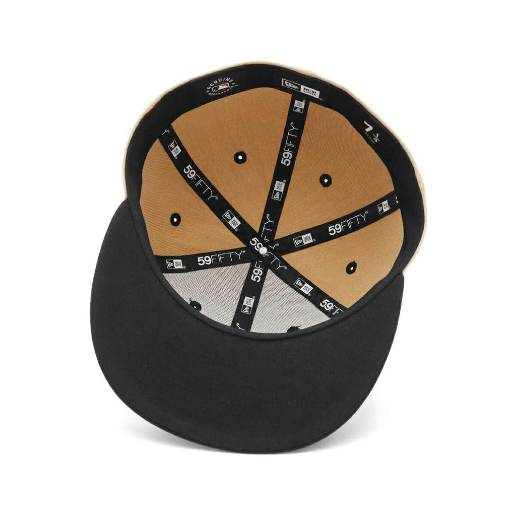 New Era 59FIFTY Cap MLB New York Yankees NY Camel Beige 8 ONSPOTZ Exclusive and Gokyu Fifty 5950 Straight Flat Visor Unisex Summer Sun Protection UV