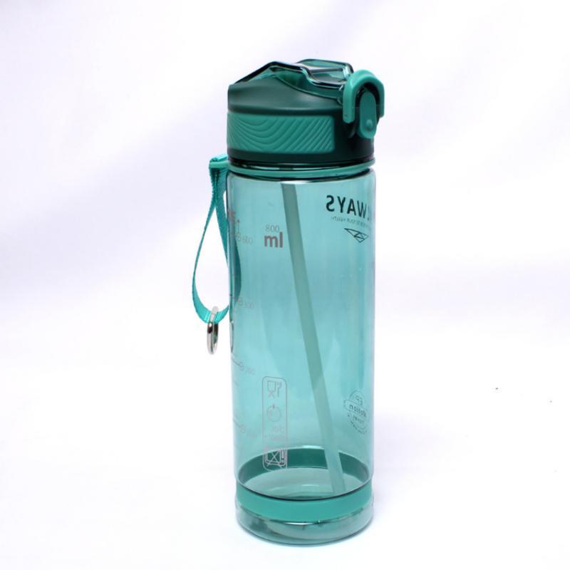 

800 мл спортивная бутылка для воды с соломинкой для кемпинга, пешего туризма, уличная пластиковая прозрачная бутылка для мужчин и женщин, посуда для напитков