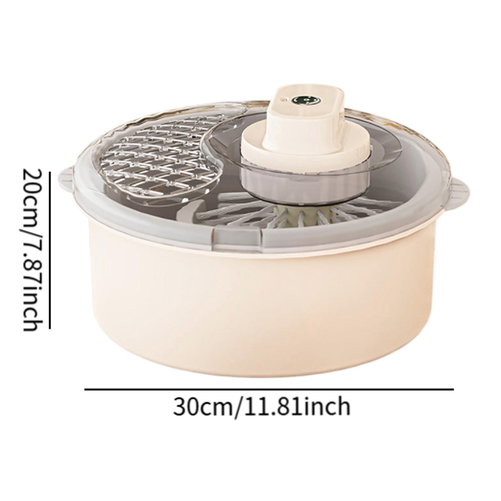 Electric Salad Dryer Colander Multifunctional Food Strainer Salad Vegetable Washer Bowl Lettuce Cleaner Dryer for Home Kitchen