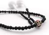 Soka Gakkai Buddhist Prayer Beads for Women, Black with Cherry Blossom Design and Cotton Tassels, SGI, Tanaka Buddhist Altar Store