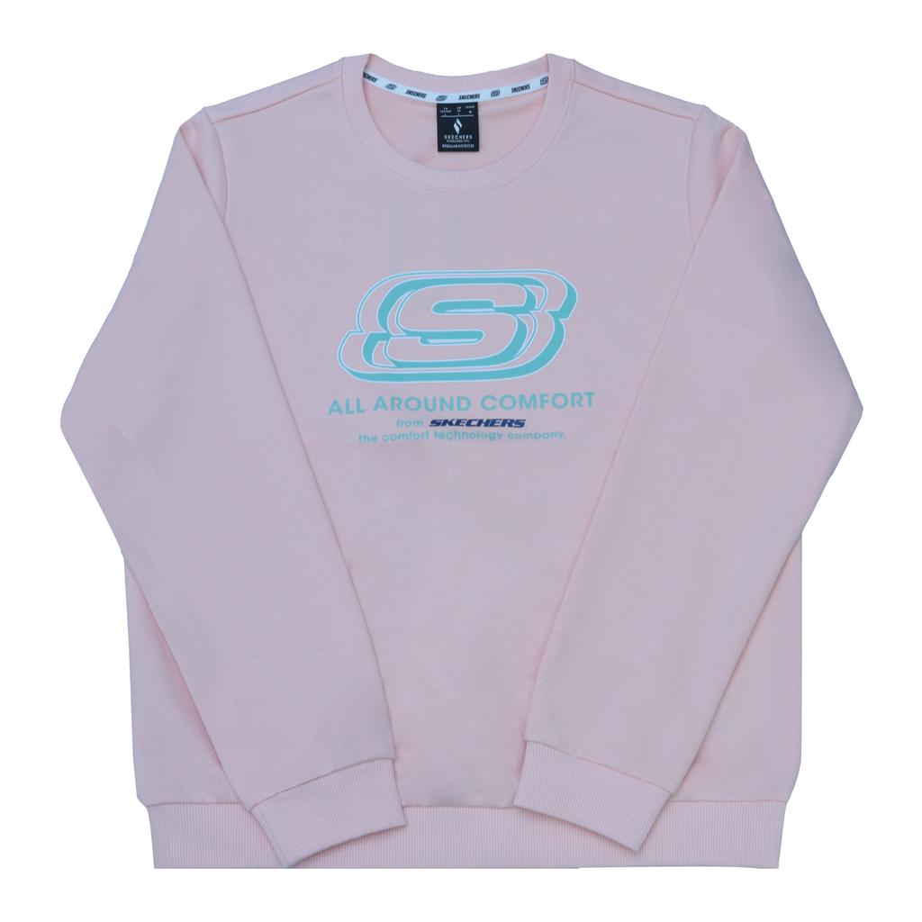 Skechers Casual Round Neck Basic Color Letter Logo Printed Fashion Comfortable Sweatshirt Women tops RF-L223W921-007E