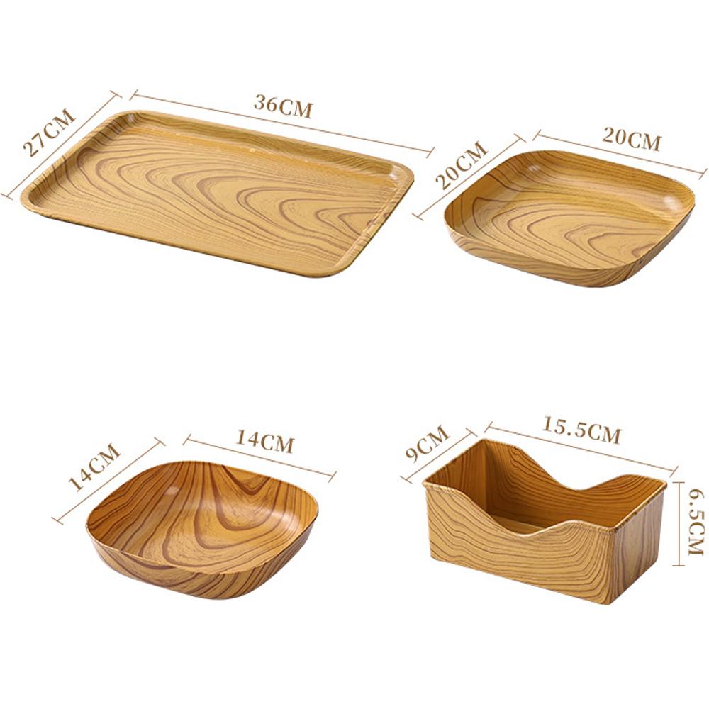 Snack Plate Durable Wood Serving Kitchen Square Plate Fruit Dessert Cake Snack Candy Kitchen Accessories Wooden Bowl Snack Plate
