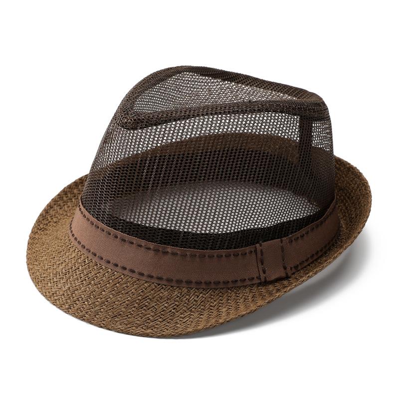 Hat Men's Summer Top Hat Sun Hat Cool Hat Casual Outdoor Mesh Summer Breathable Straw Hat