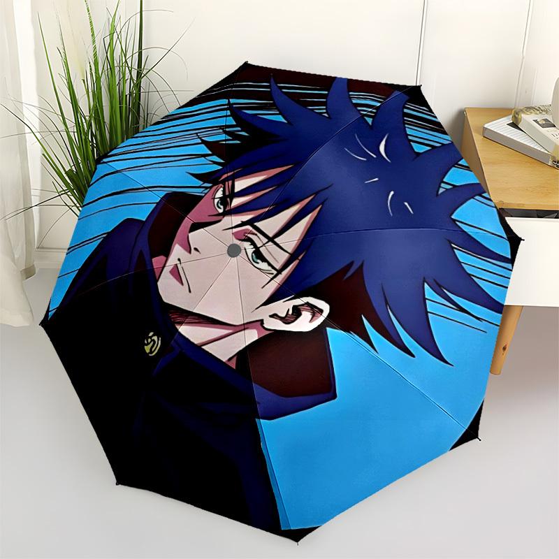 1pc Megumi Fushiguro Auto Open/close Umbrella, Portable Travel Umbrella, Everyday Use - Outdoor Accessory, Artistic Pattern, Compact Design, Fashion L