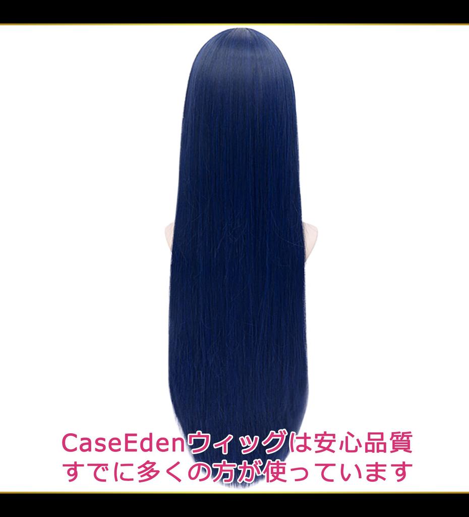 CaseEden Cosplay Wig, Premium Smooth Long 80cm Heat-Resistant Blue-Black (WIG6181)