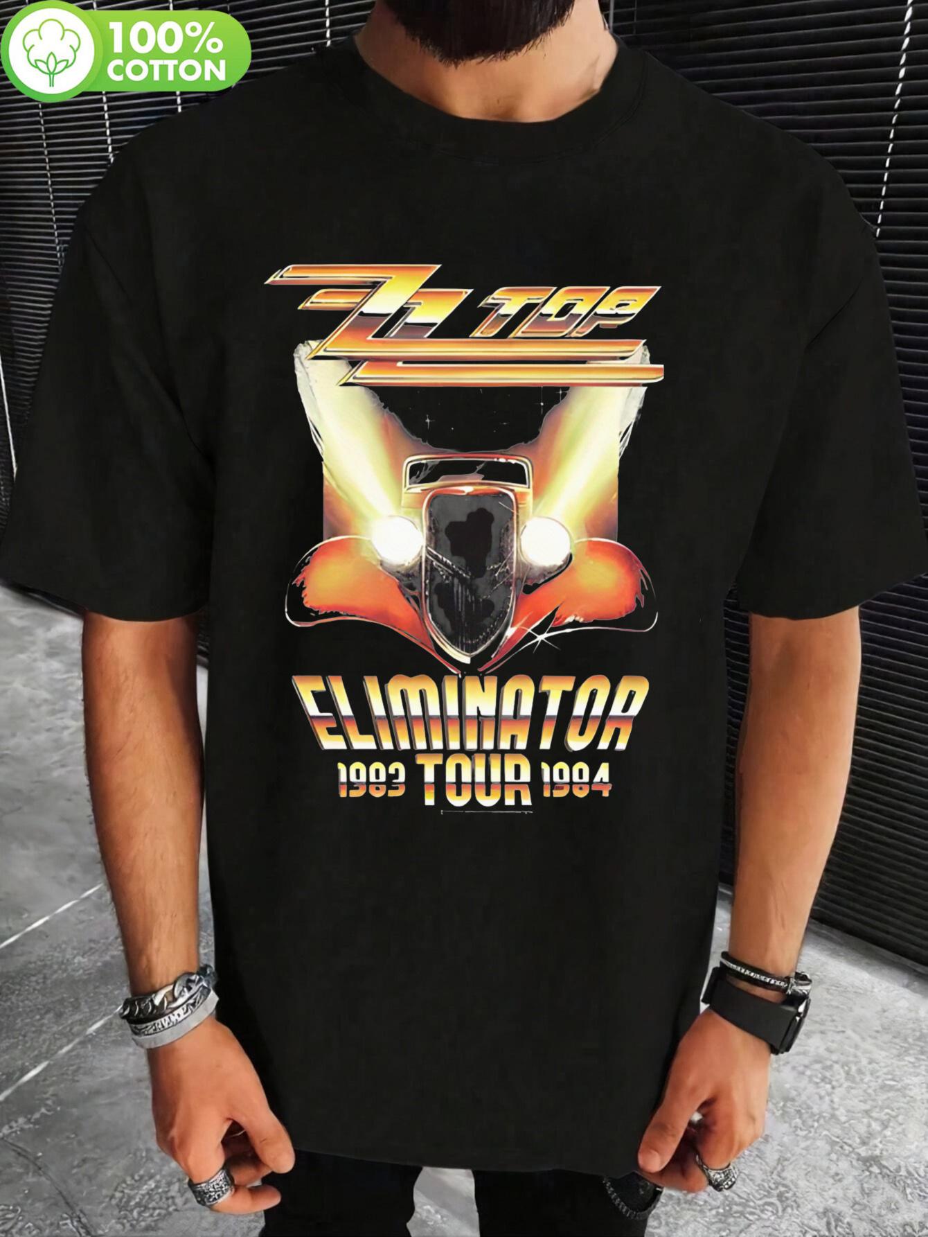 180GSM Heavyweight Cotton T-shirt - Vintage Eliminator Tour 1993 Car Graphic Print XXL