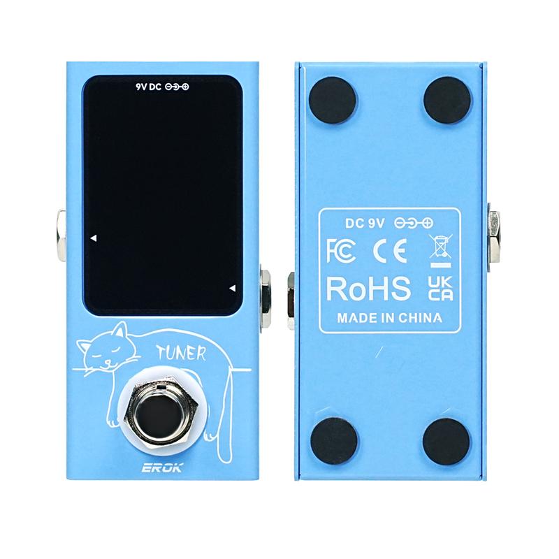 EROK Mini Chromatic Tuner Pedal Effect LED Display True Bypass Guitar Tuner for Guitar Bass Accessories Musical Instrumen