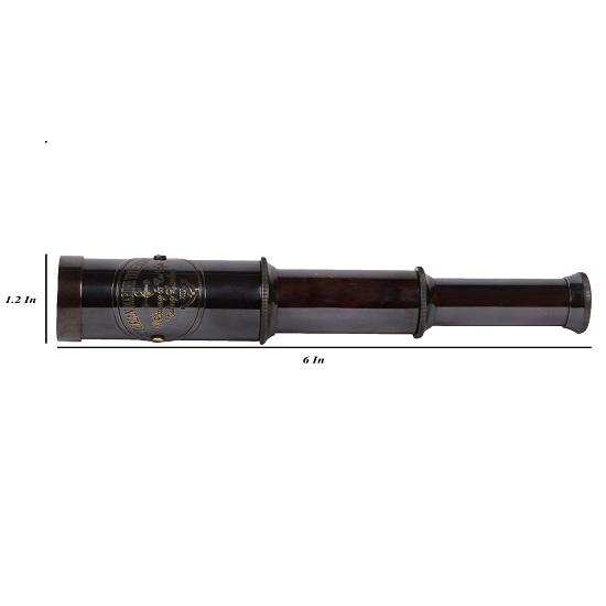 Telescopio marino vittoriano antico nero 15,24 cm
