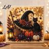 DIY Craft Projects for Adults Halloween Faux Pearl Art Kit Spooky Cute 3D Diamond Painting Easy Crafting Beginners Craft Witch Black Cat Pumpkin