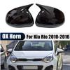 Für Kia Rio 2011-2017 Autoaufkleber Rückspiegel Seitenspiegel Abdeckung Hupenflügelkappe Außentür Rückansicht Gehäuse Verkleidung Karbonfaser-Optik