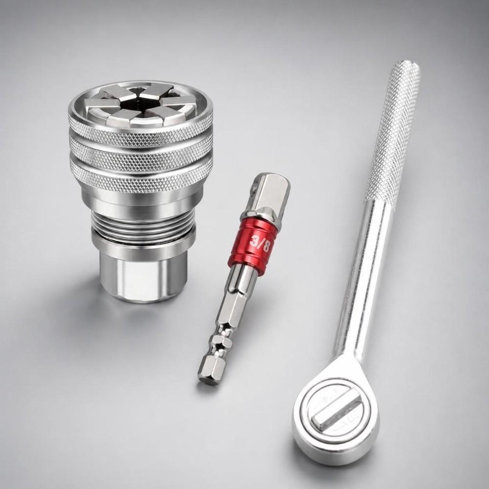 1Set Rustproof Adjustable Magic Socket 10-19mm Power Drill Adapter  Multifunctional Tool