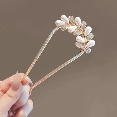Moda Clip para el Cabello Metálico en Forma de U Pinzas para el Cabello Mujeres Niñas Pinzas de Lujo con Perlas y Pedrería Palillos para el Cabello Accesorios para Peinar el Cabello