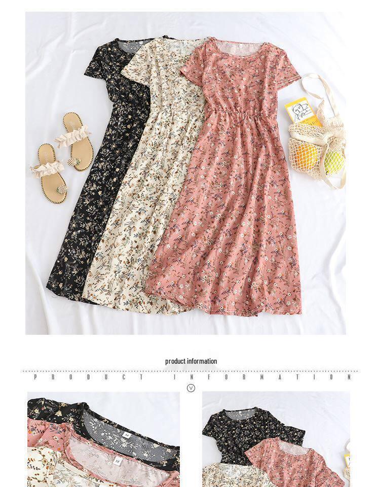 Elegant Mid-Length Short-Sleeved Dress for Middle-Aged and Elderly Women - Fashionable and Age-Reducing