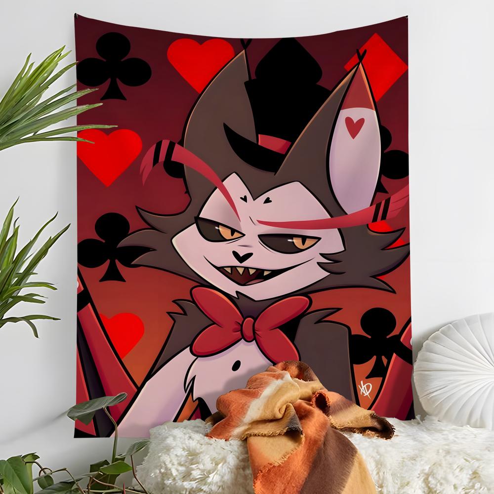 Anime Hhazbin Hotel Husk Tapestry Decoration Art Microfiber Background For Bedroom Living Bar Garden Outdoor Festival