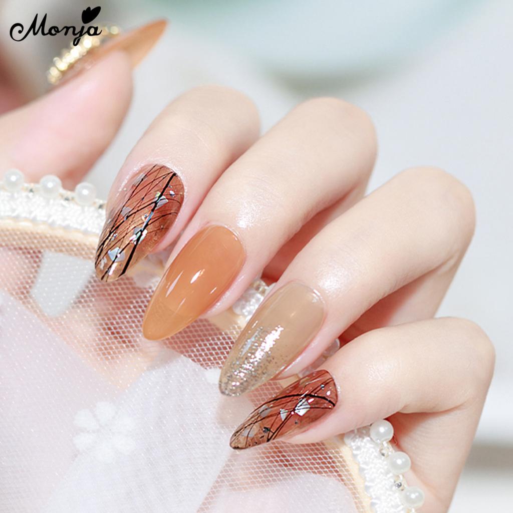 monja Sada 3 ks štětečků na linky na nehty Rukojeť barvy šampaňského Pruhy Linky UV gel lak Kreslení Malování Francouzský Květ Mřížka Pero Manikúra Designové Nástroje