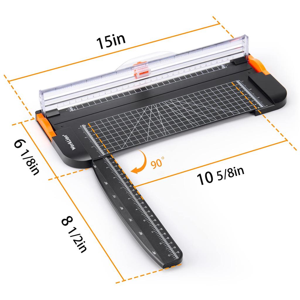 WORKLION Paper Lightweight Mini Paper Cuts with Ruler Cutter Trimmer, A4/A5 Compatible, Paper, Photos, Coupons, Labels, Cards, (Black)