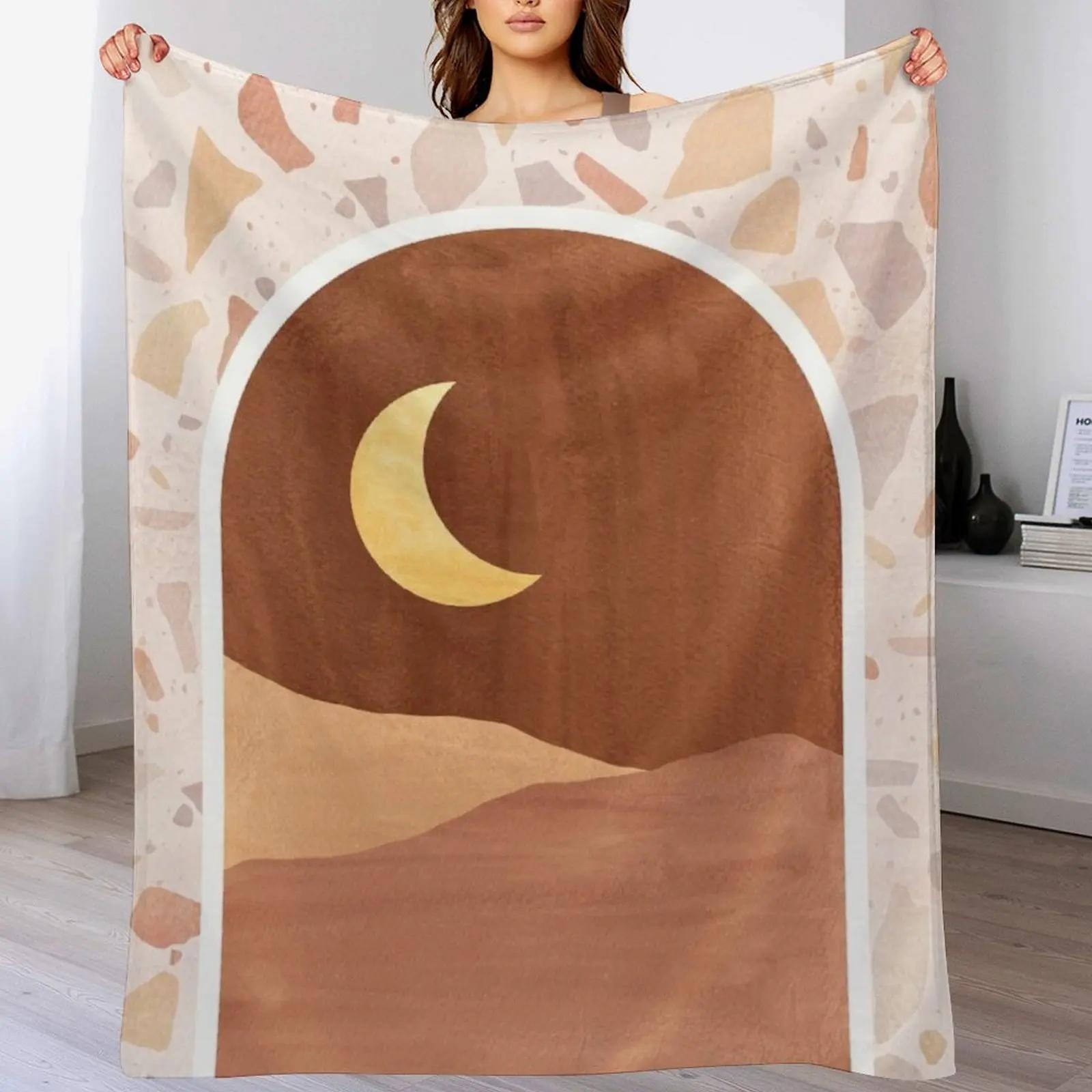 

Boho moonlight in terrazzo arch Throw Blanket Breathable Lightweight Blanket for Adults Kids 102x76cm(40x30in)