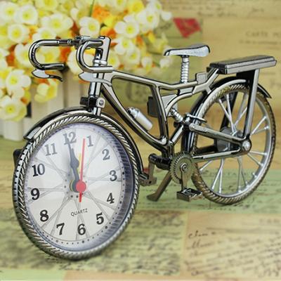 Vintage Arabic Numeral Bicycle Shape  Table Alarm Clock Home Decor