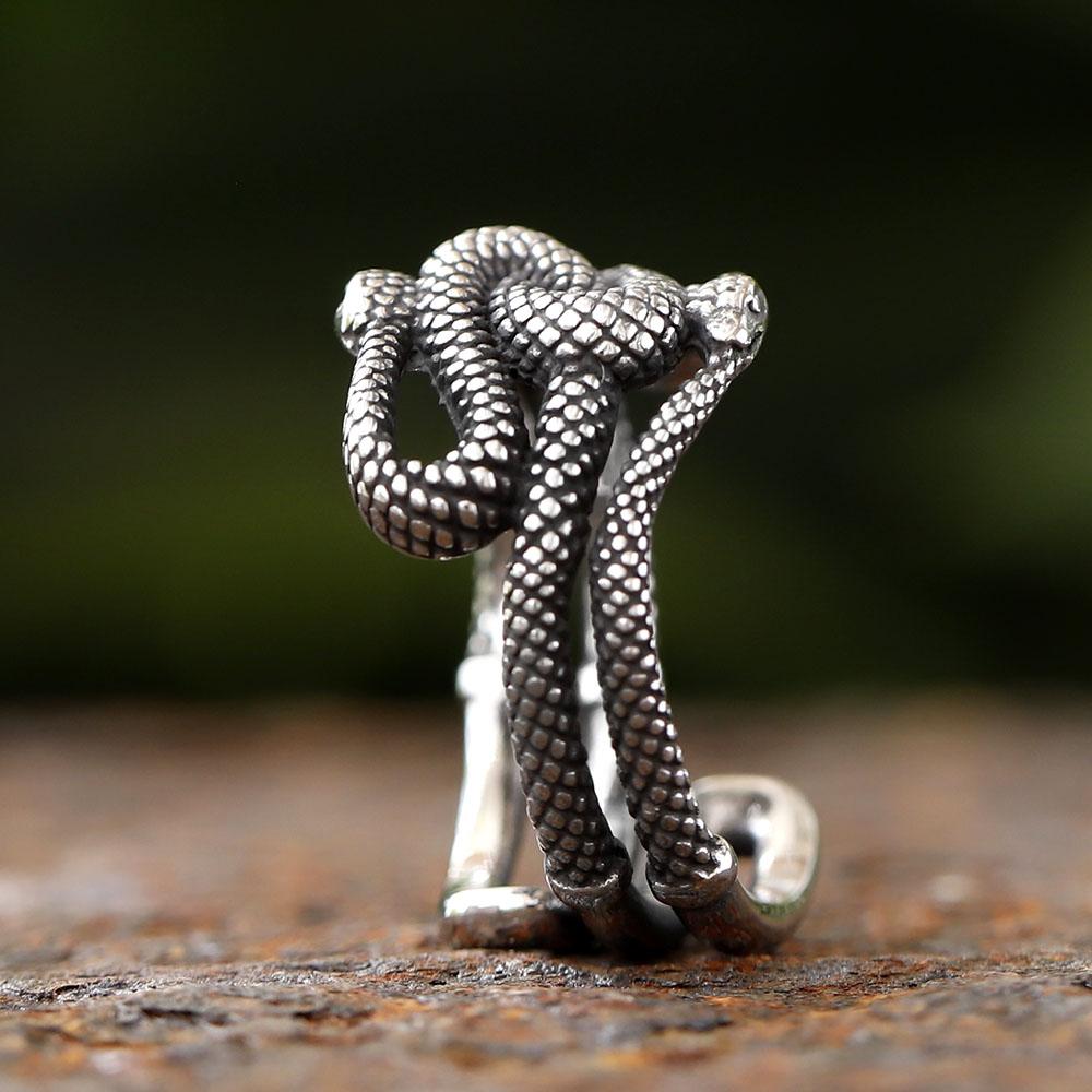 2025 Vintage 316L Stainless Steel Animal Unique Cools Snake Men and Women Ring  High Quality Gift