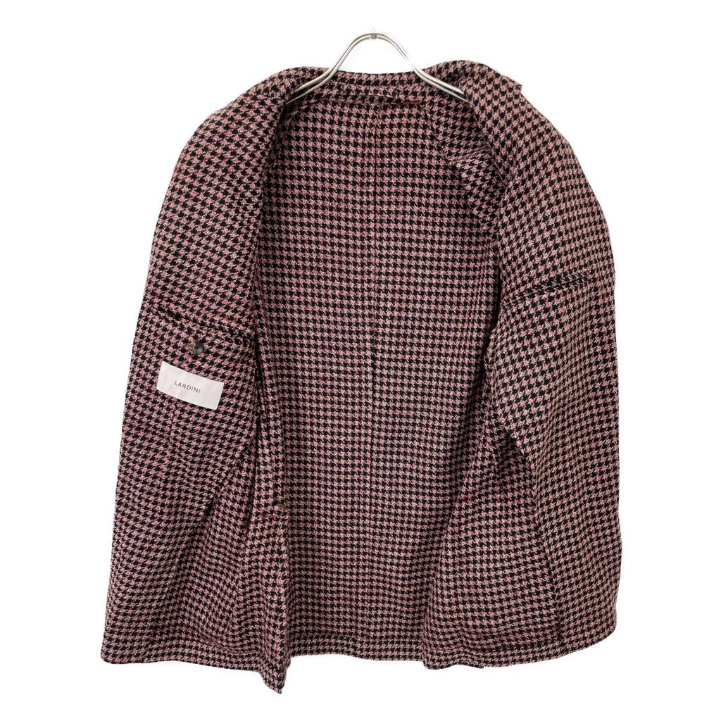 LARDINI JY326AQ22 Black X Gold Houndstooth Wool Cotton 3B Jacket Jacket 52 Black Bordeaux CheckUsed