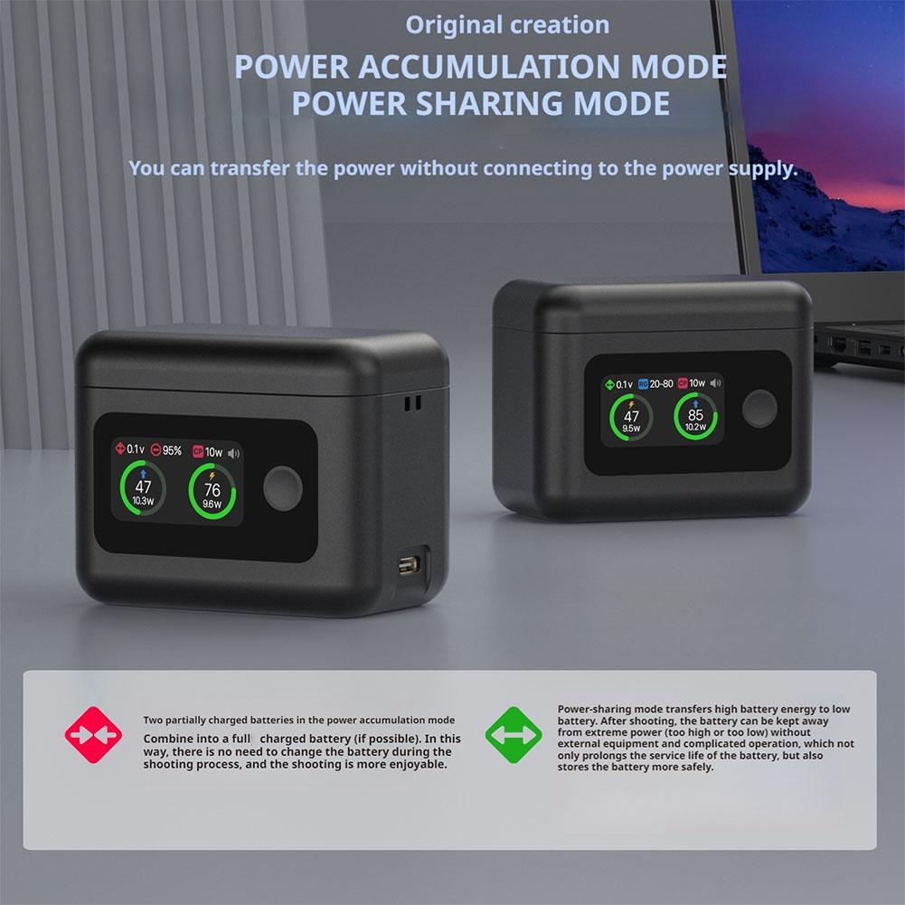 Portable Battery Charger 2 Slot Fast Charging For Insta360 X5 Battery LCD HD Color Screen Storage Box Camera Accessories