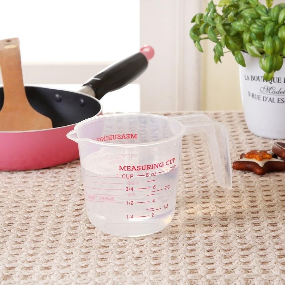 Cup Marking Clear Plastic Measuring Cup With Spout With Handles Plastic Mug Ounce and Ml Cup Flour Measuring