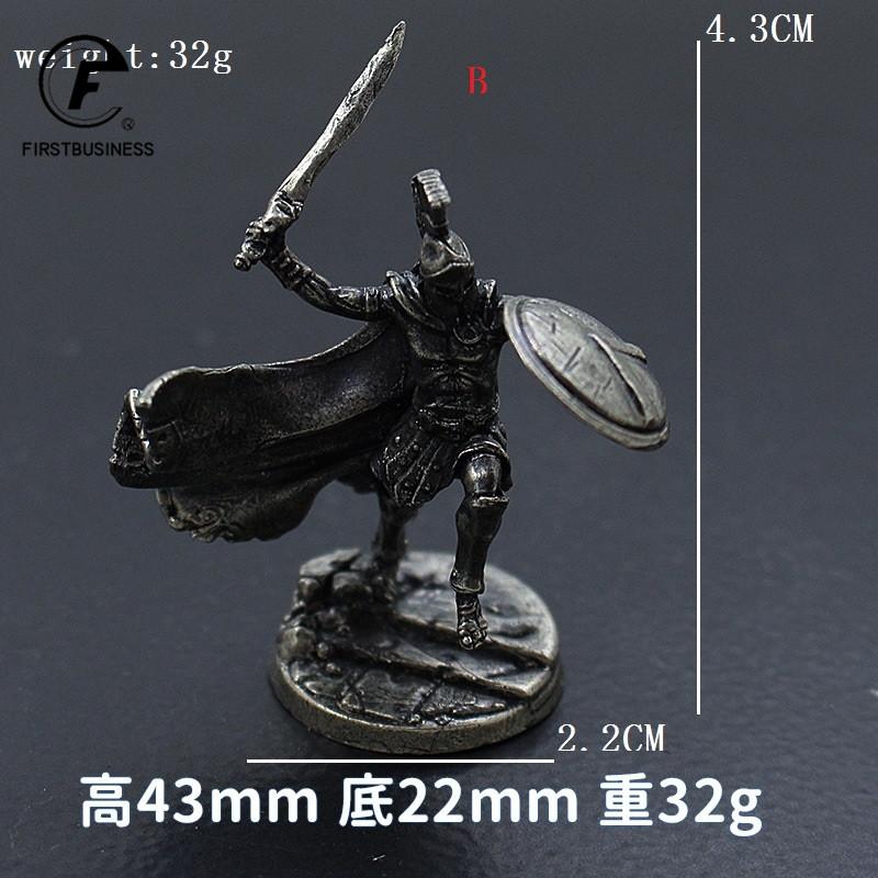 1pcs Ancient Spartan Rome Soliders Figurines Miniatures Vintage Metal Warrior Soldiers Model Statue Desktop Ornament Gifts