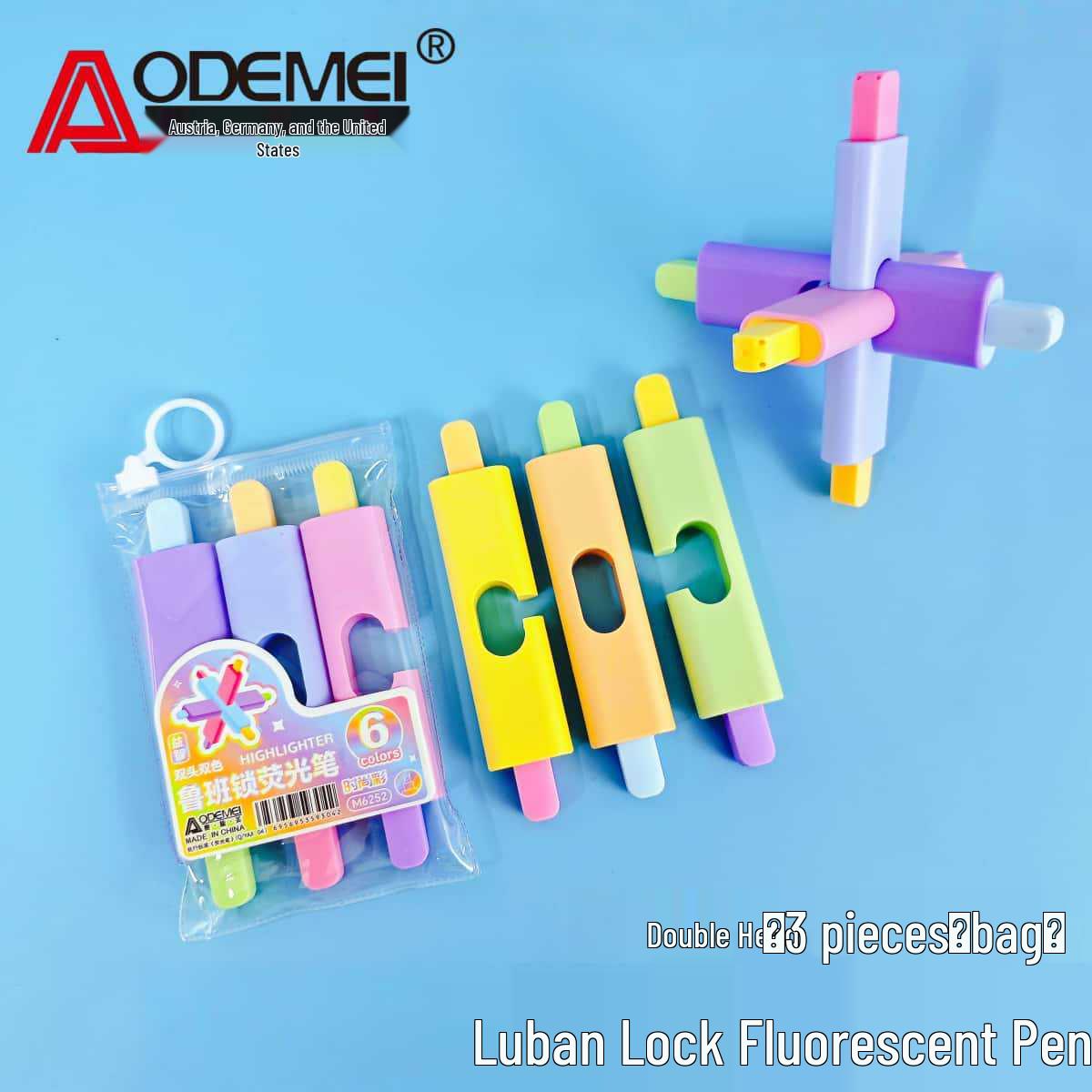 

Luban Lock Fluorescent Highlight Pens, 6 Colors - Educational Doodling & Note-Taking for Primary Students Slanted Tip