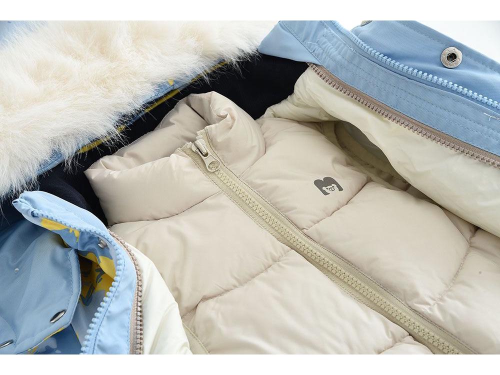 Zimowy kombinezon narciarski dla dzieci 2024 - Trzyczęściowy zestaw z podszewką polarową, wiatroodporny i wodoodporny dla niemowląt