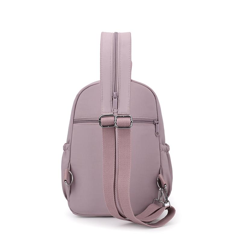 Mochila Pequena Estilo Universitário Mochila de Nylon Feminina Bolsa de Peito Multifuncional