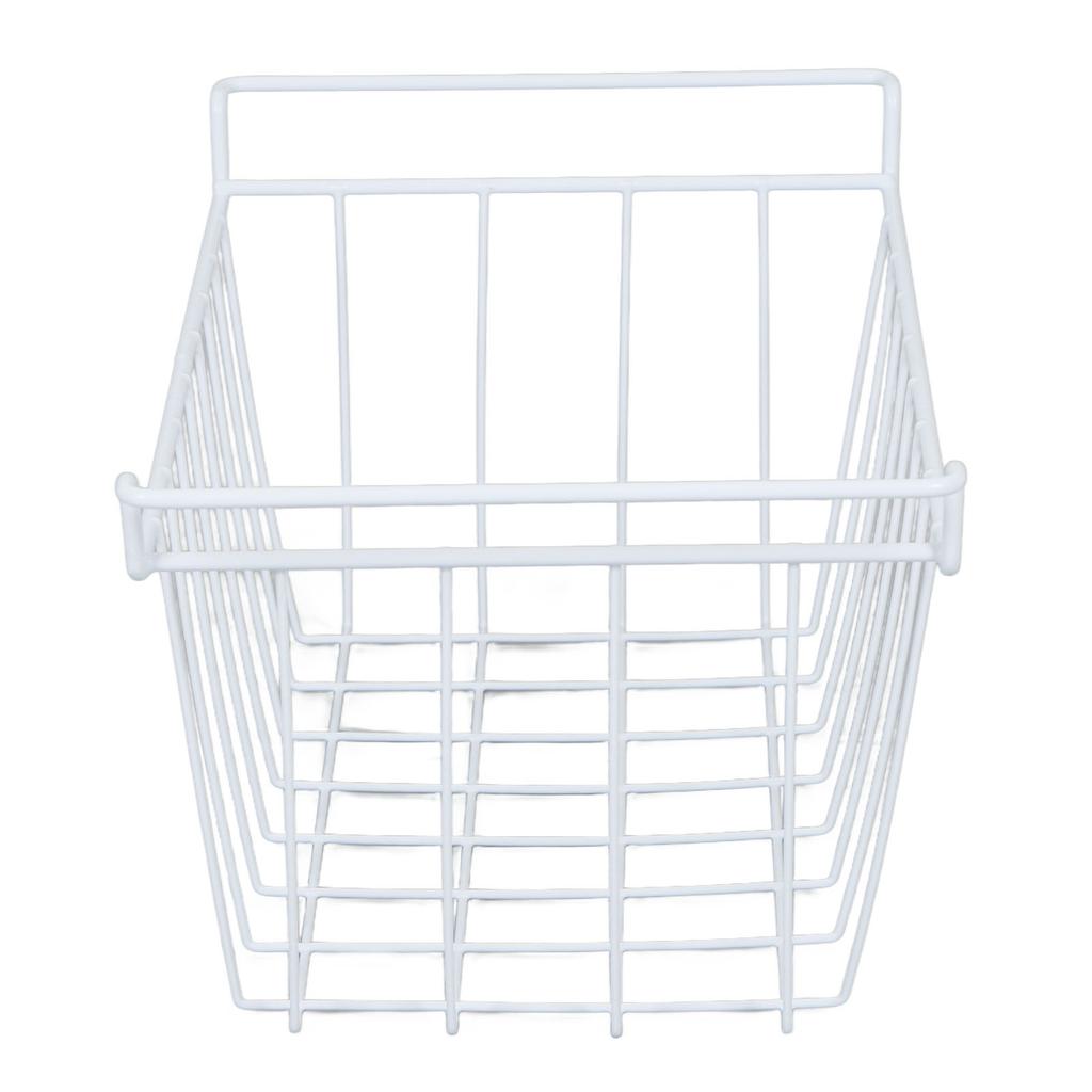 2Pcs Refrigerator Storage Basket Organizer Hanging Metal Rack with PE Coating Freezer Metal Wire Basket Kitchen Appliance