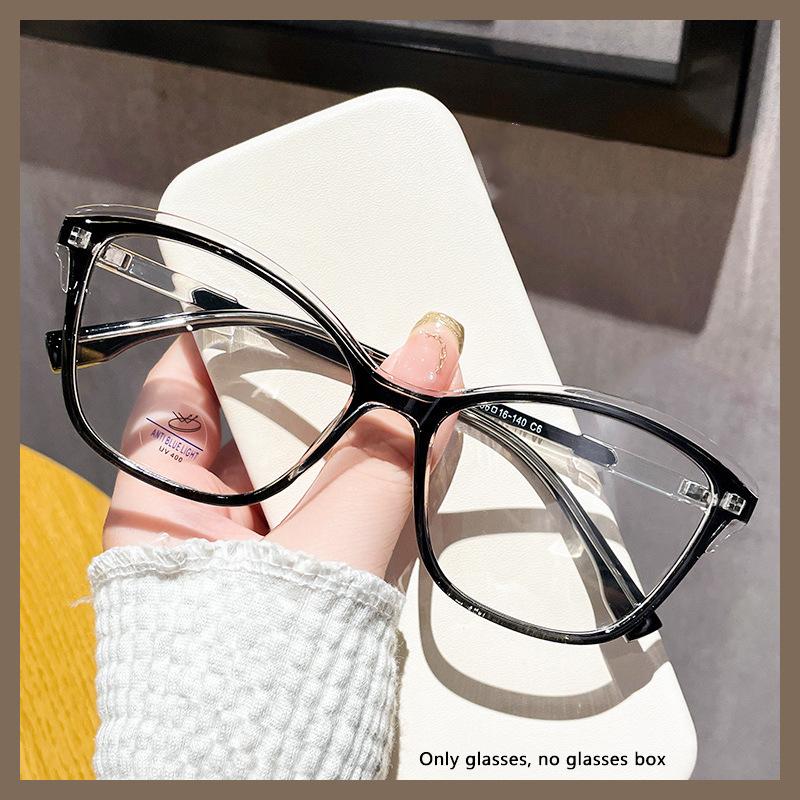 Tr90 Anti-blue Light Glasses For Women Cat Eyes Personalized Myopia Glasses Frame Ultra Light And Fashionable TR81301