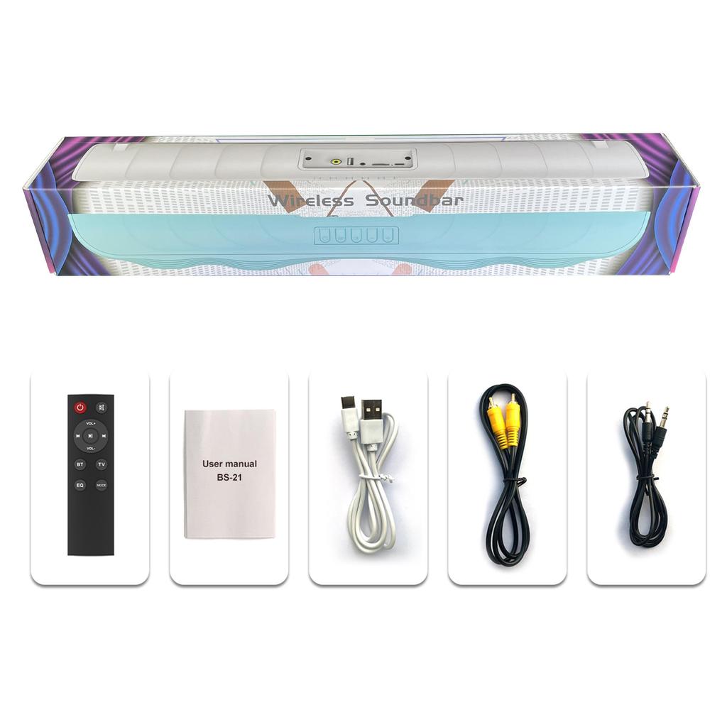 Wireless Bluetooth Sound Bar Speaker Wired Surround Stereo Home Theater TV System TF Card USB Play Remote Control Power Sound Speaker