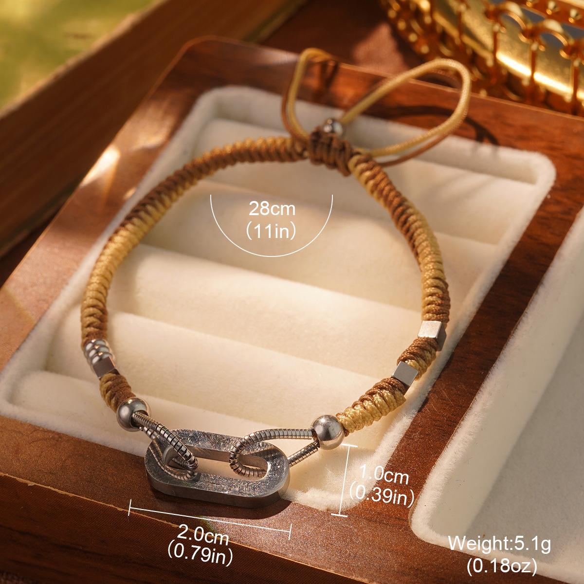 Ethnic style, personalized fringed beaded bracelet, temperament, niche design, retro hand-woven lucky literary hand jewelry