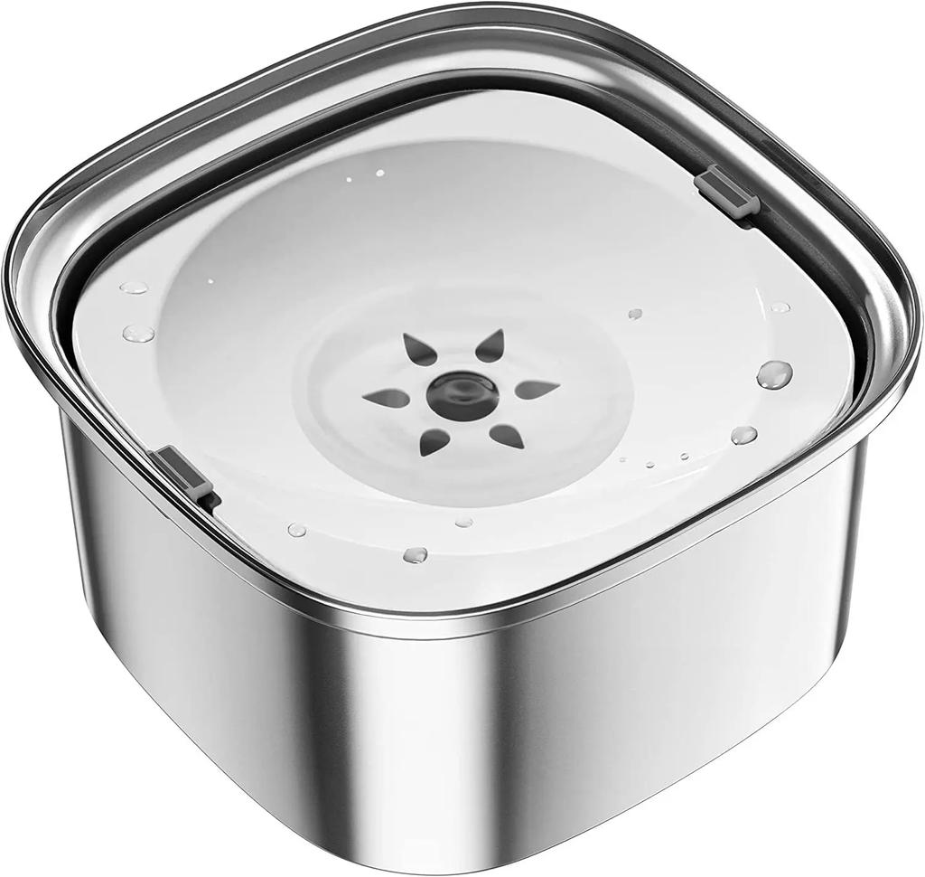 3L Dog Water Basin 101oz Stainless Steel Dog Water Basin No Leakage Large Capacity Dog Food Water Basin Slow
