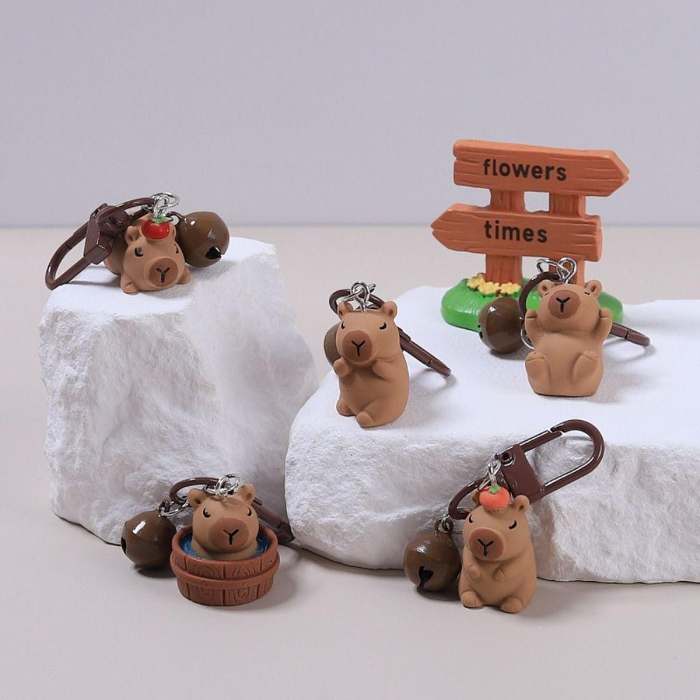 

Bag Charm Kapibala Keychain Noctilucent Capybara Car Key Ring Female Lady Girl luminous style C