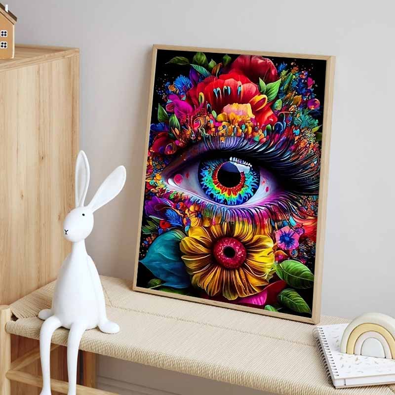 New Arrival 5D DIY Full Circle Diamond Painting "Kaleid Eyes" Embroidery Cross Stitch Home Decor Gift