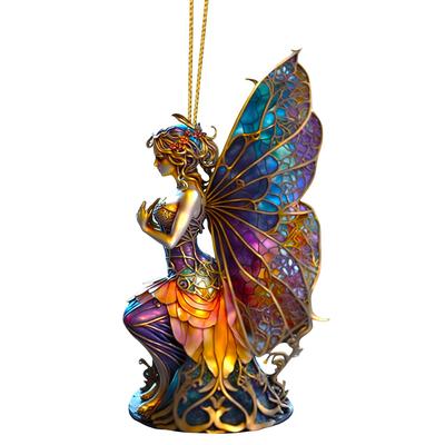 Halloween Witch Hanging Car Rearview Mirror Witch Hanging Ornament Festival Supplies Creative Accessory for Outdoor Garden Plant
