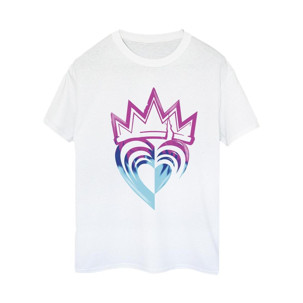 Disney Womens/Ladies Descendants Pink Crown Cotton Boyfriend T-Shirt