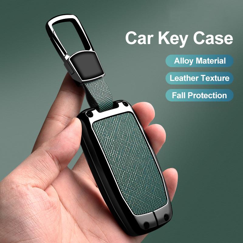 3/4 Button Zinc Alloy Leather Car Key Case For Hyundai Coupe Sonata Ix35 For Kia Forte Sportage K2 K5 Key Holder Car Key Case